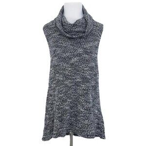 Anthropologie / Dolan ♡ Marled Black & White Cowl Neck Sleeveless Tunic Sweater